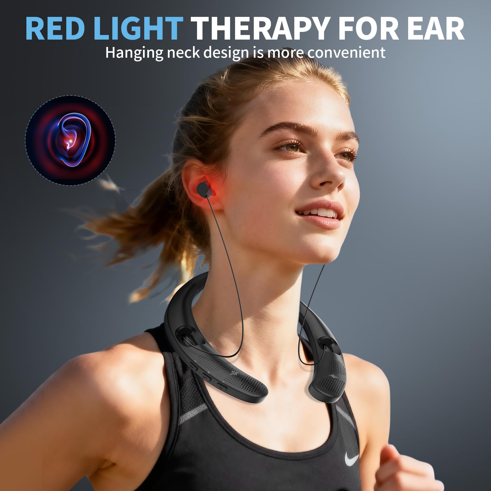 LaseLocks neckband design for a secure, hands-free wear.
