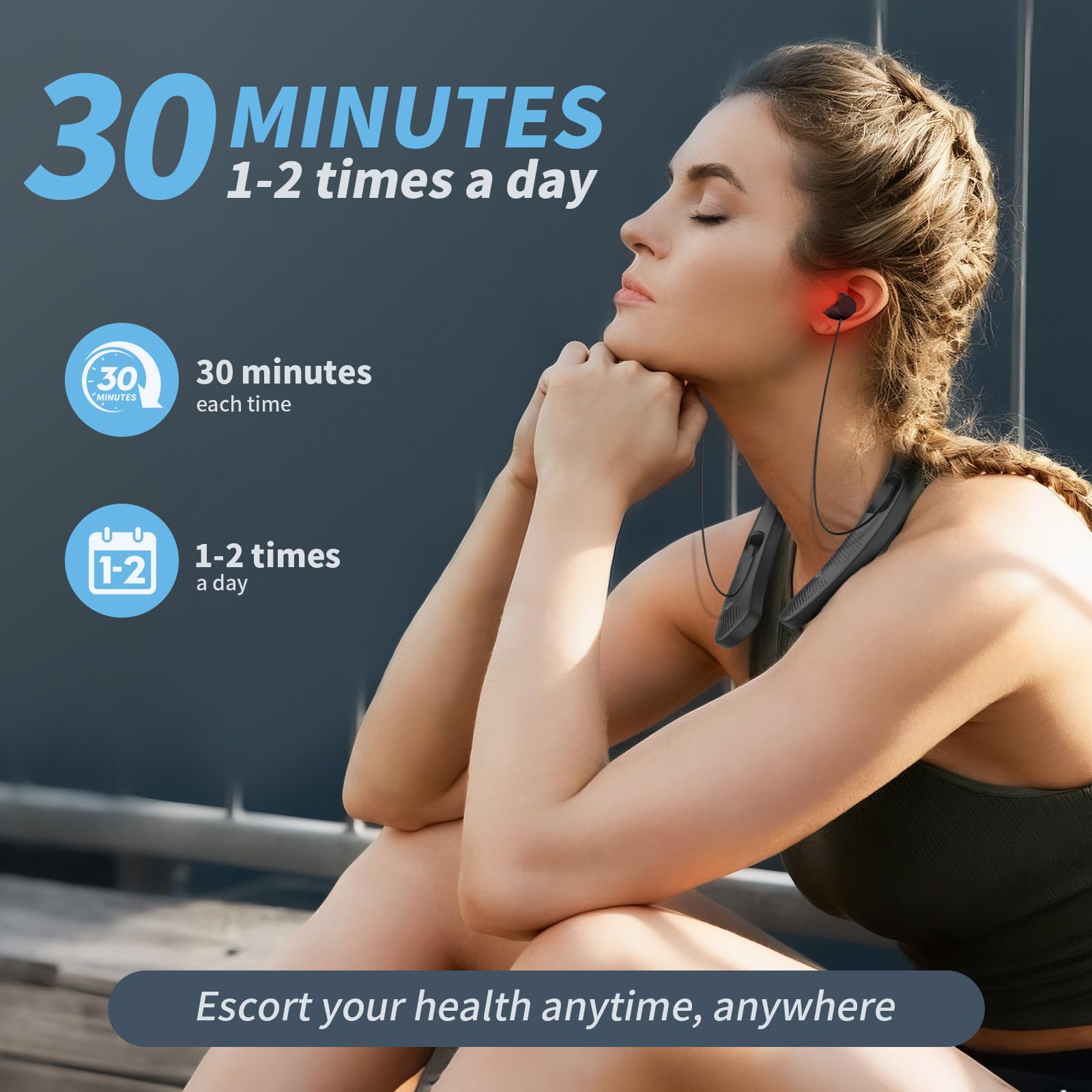 LaseLocks portable ear wellness device for home or travel.