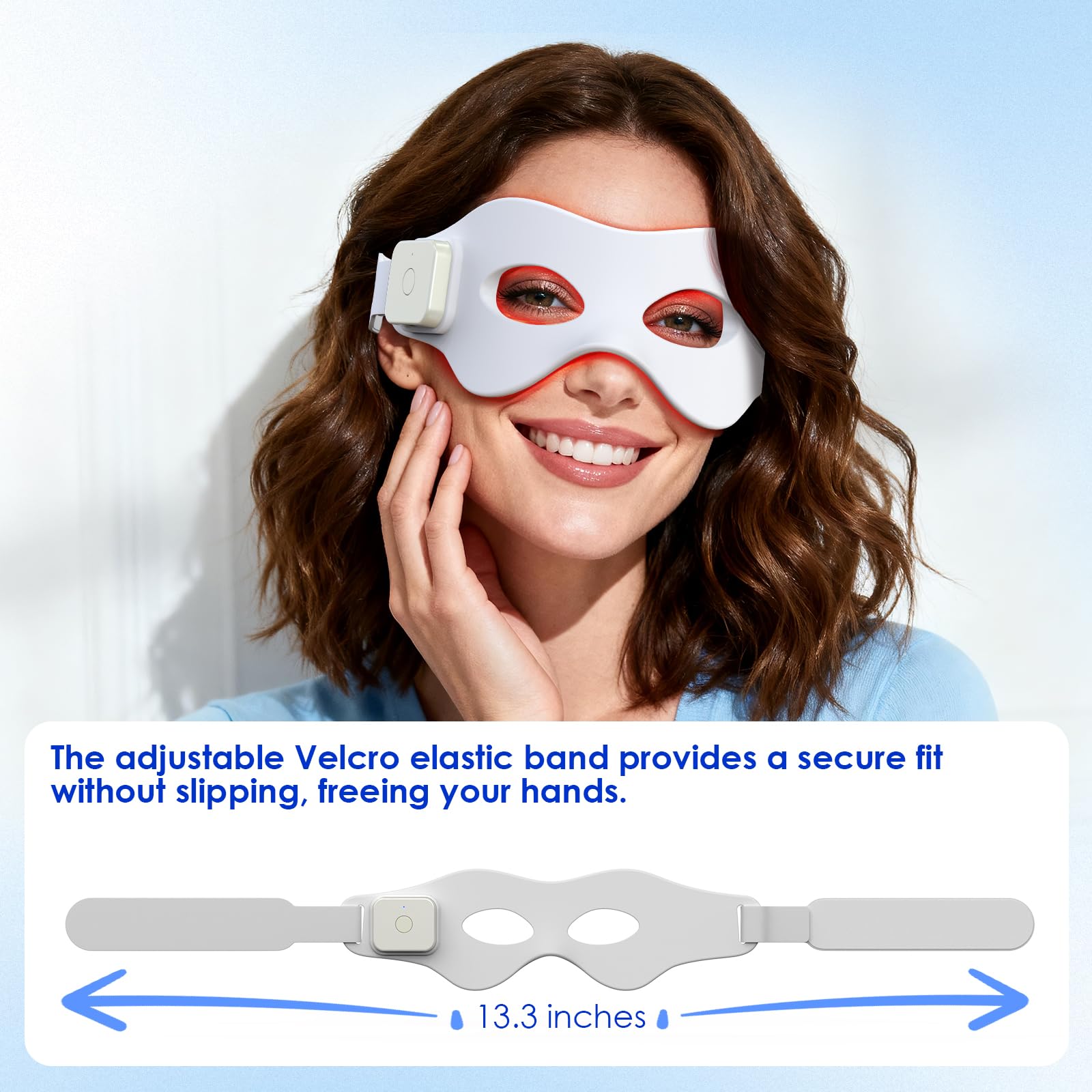 LaseLocks secure fit reduces light leakage for focused treatment near eyes.