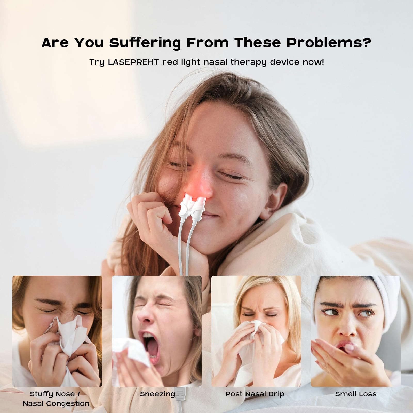 LASEPREHT compact portable nasal device for easy on-the-go use