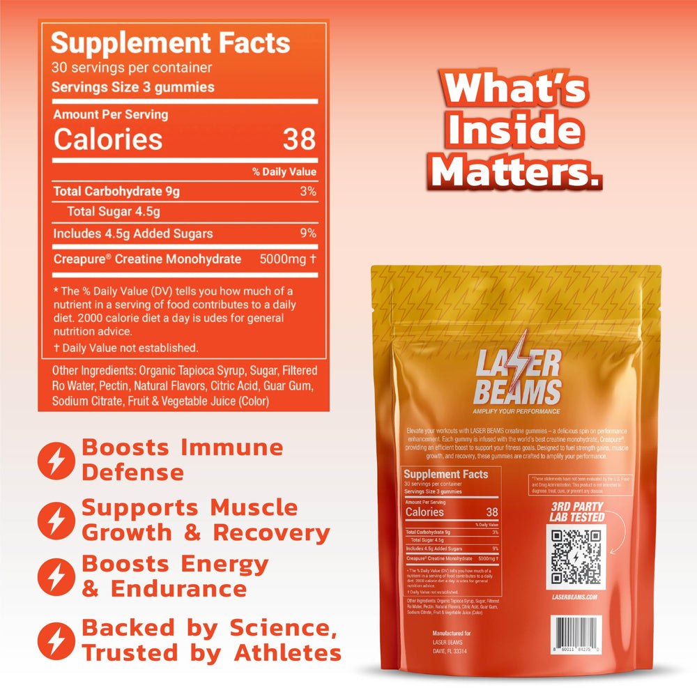 Laser Beams Creatine Gummies athlete-ready setup boosts focus during training