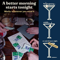 Last Call single-serving sachets ready for on-the-go post-drink support.