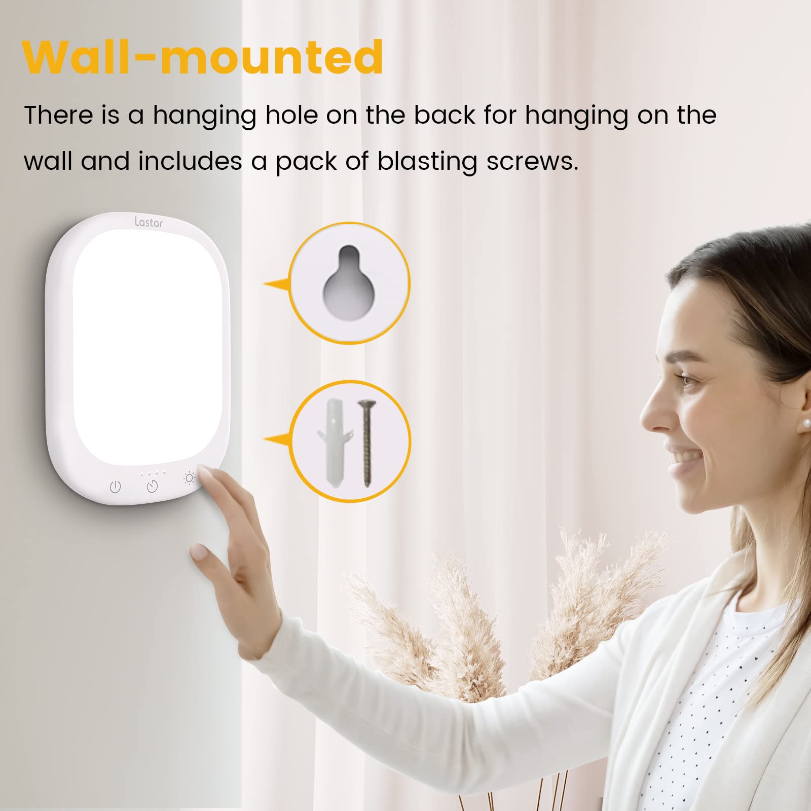LASTAR light therapy lamp USB-C charging for easy power