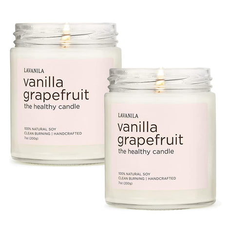 Lavanila vanilla grapefruit candle set of 2 in 7 oz jars for clean, uplifting ambiance.