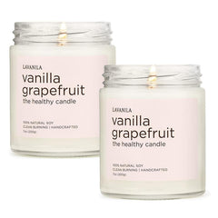 Lavanila vanilla grapefruit candle set of 2 in 7 oz jars for clean, uplifting ambiance.