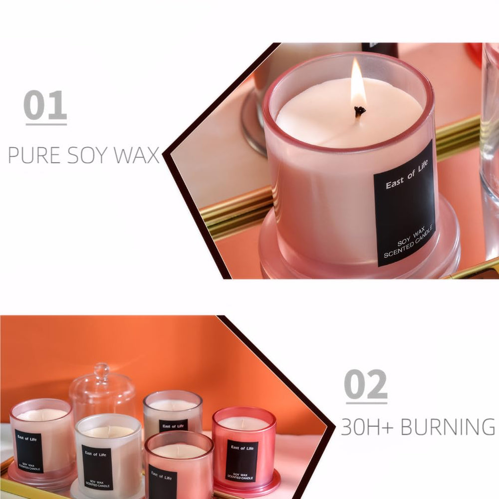 Lavender Plum Blossom candle creates relaxing atmosphere for study or evenings.