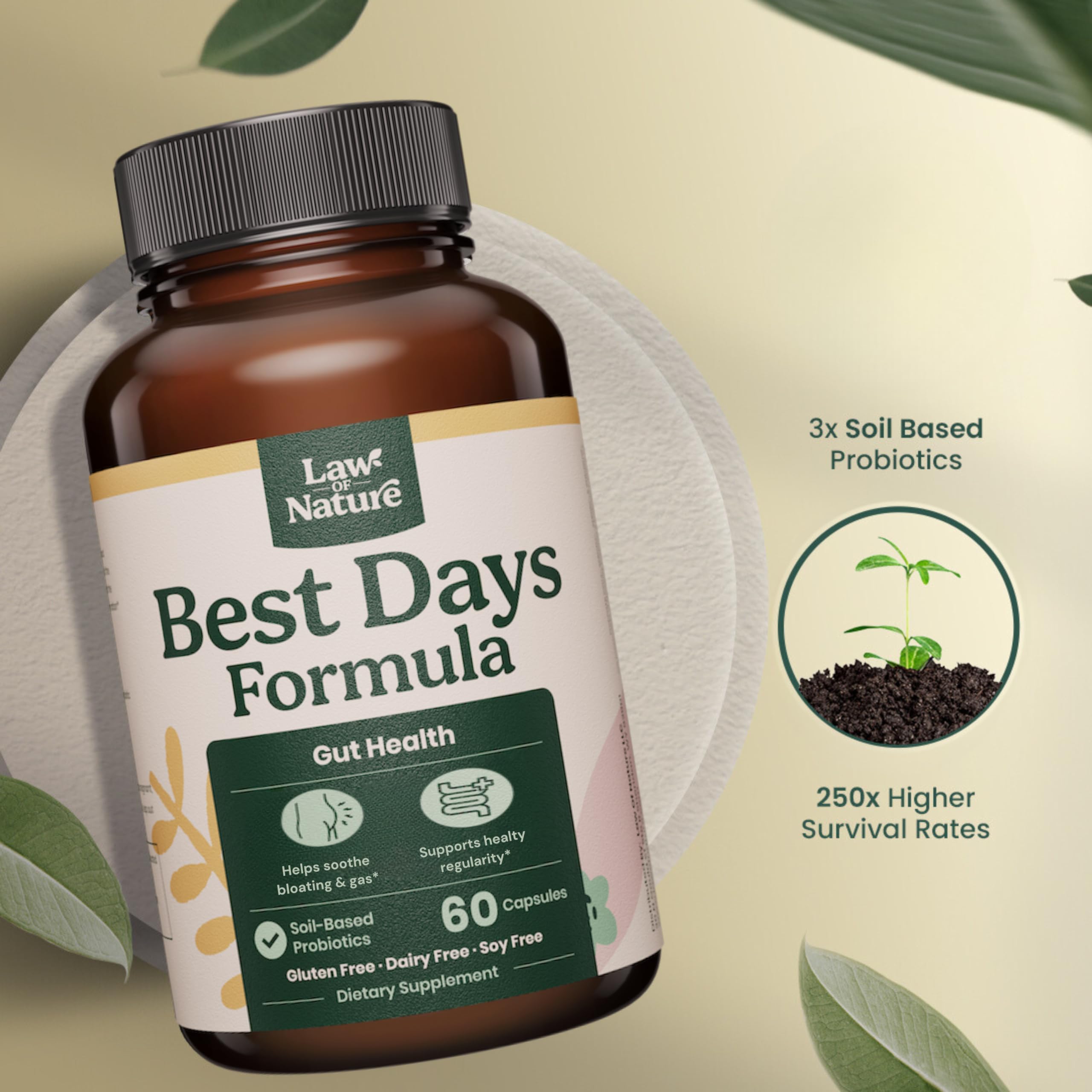 Best Days Formula packaging highlights soil-based probiotics for resilience.