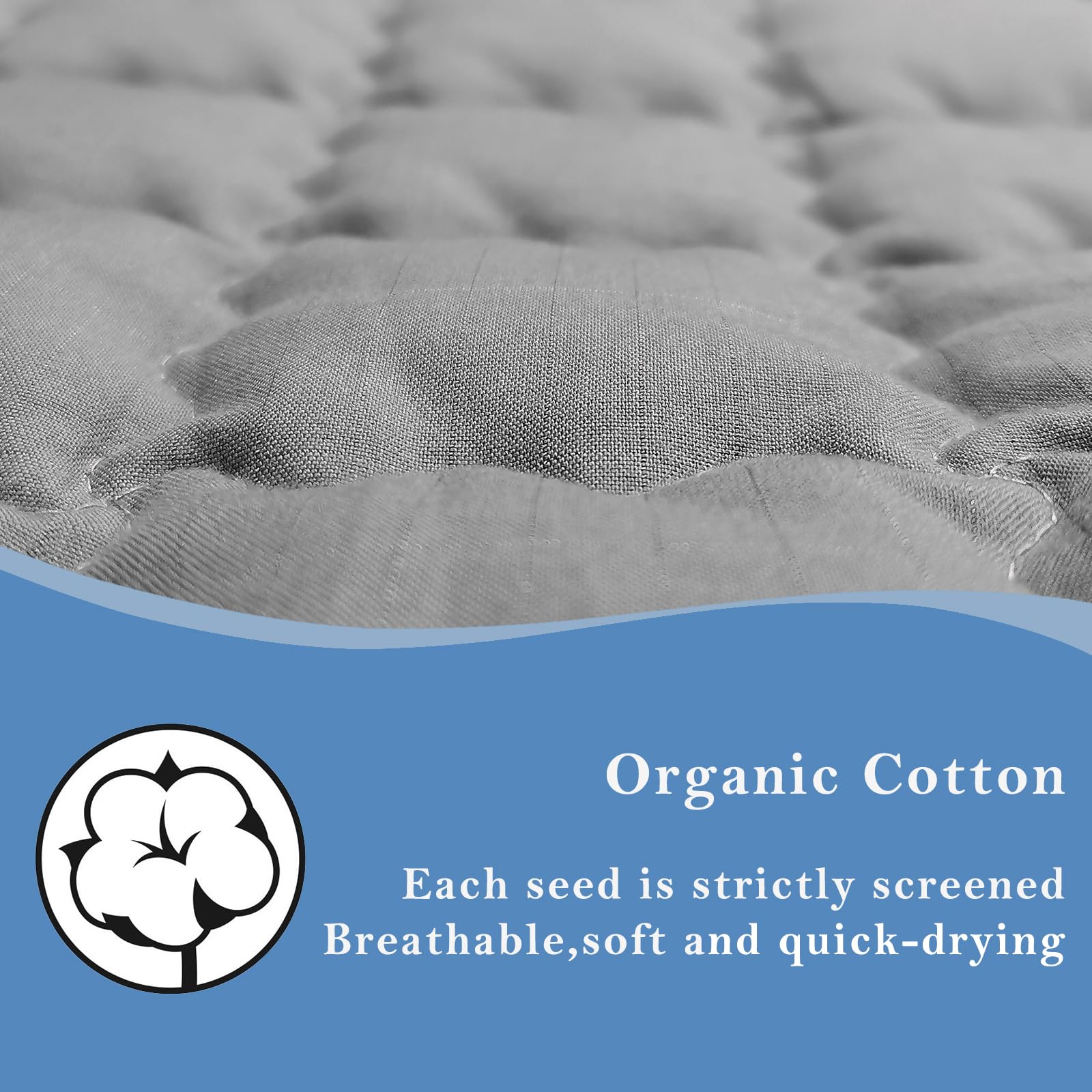 LAXVAPIU grounding mat cotton face shows breathable, soft fabric for comfort.
