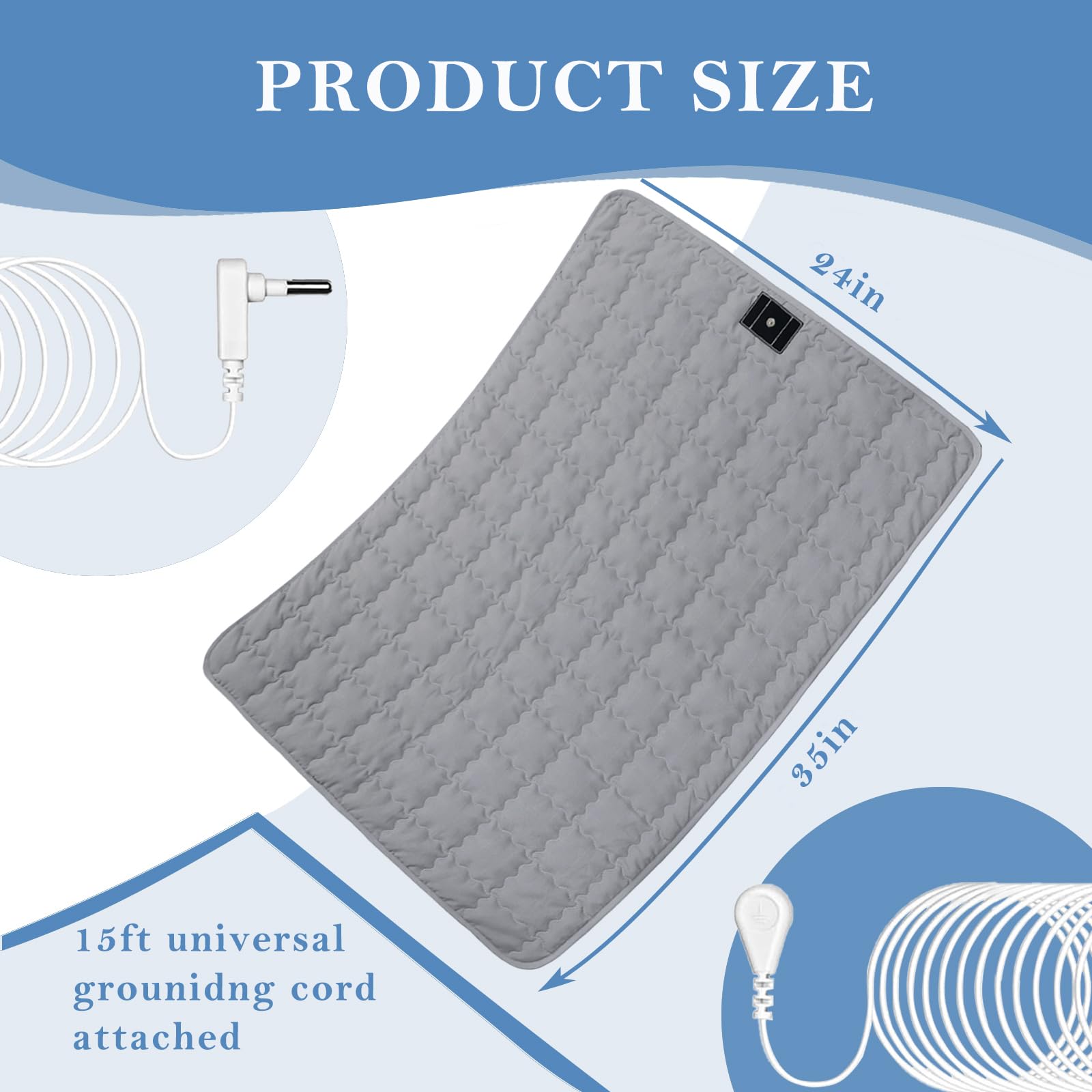 LAXVAPIU grounding mat silver fiber detail highlights skin-friendly texture.