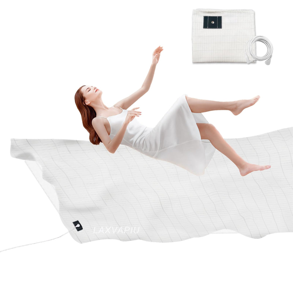 LAXVAPIU grounding sheet on king bed for restful sleep and earth connection.