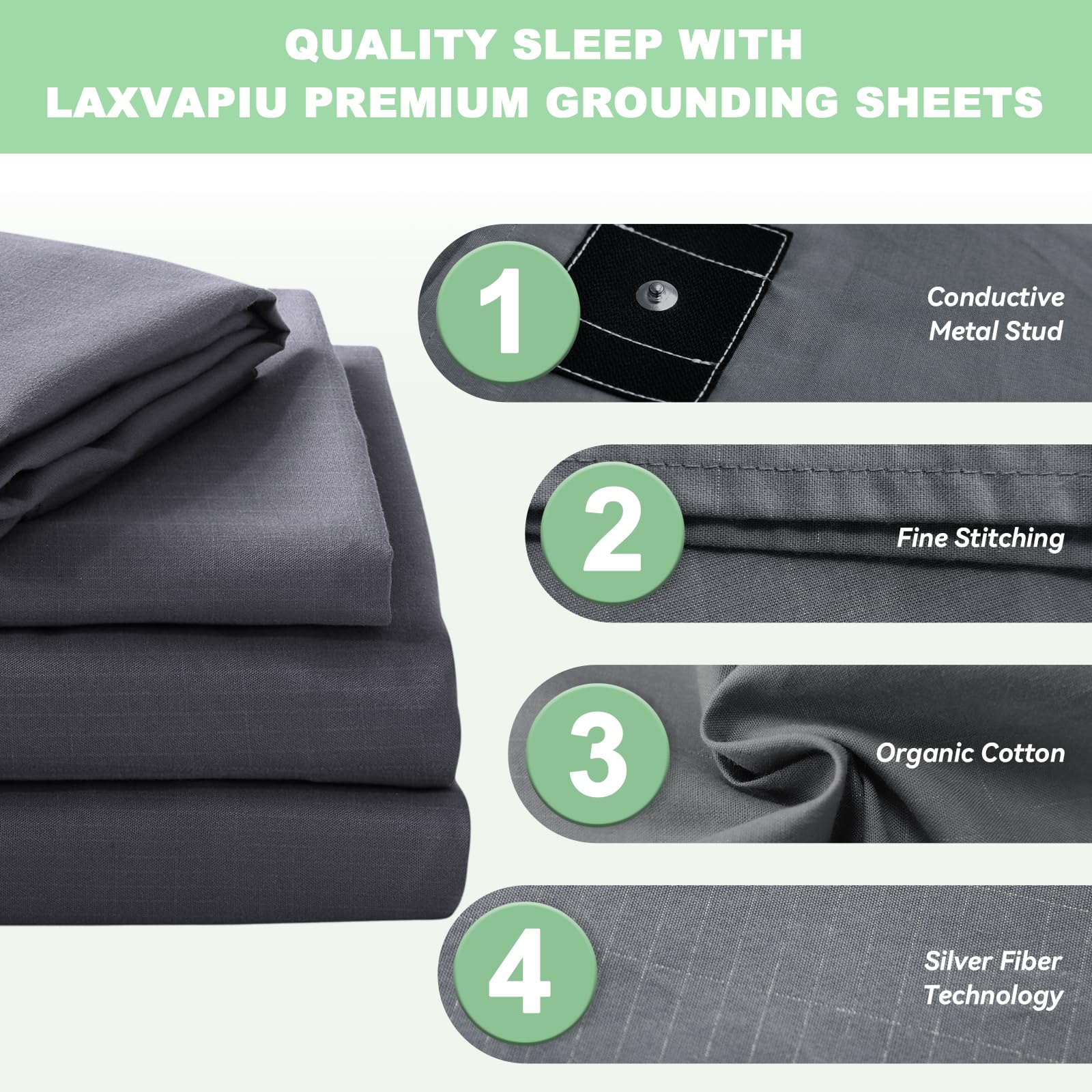 LAXVAPIU grounding sheet with 15-foot wire connected to wall outlet for earth energy