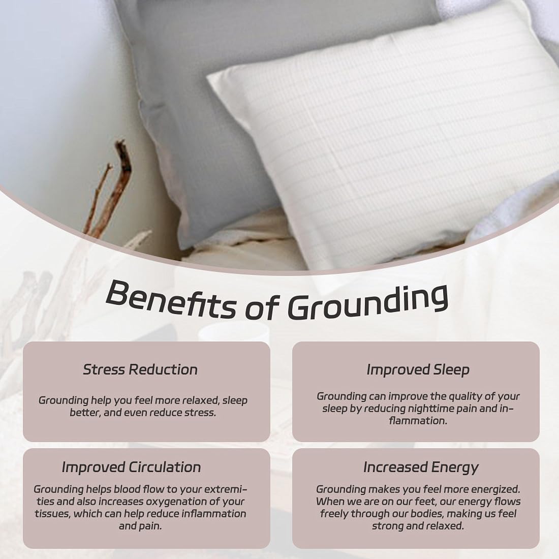 LAXVAPIU packaging and label for grey grounding pillowcase.