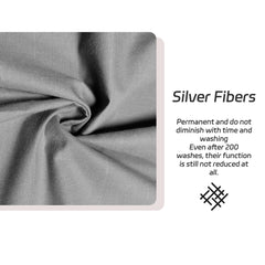 LAXVAPIU silver-fiber pillowcase close-up showing breathable, skin-friendly weave.