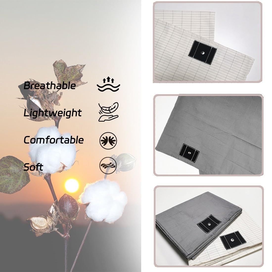 LAXVAPIU two-pack grey pillowcases ready for a refreshed sleep setup.