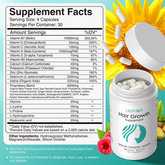Lazpowfi capsules close-up highlighting biotin for hair and nails