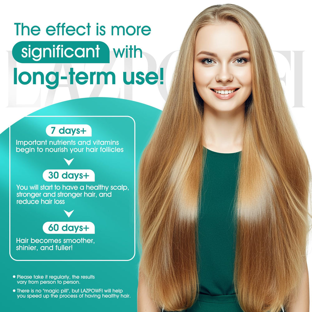 Lazpowfi hair strands close-up suggesting vitality and shine