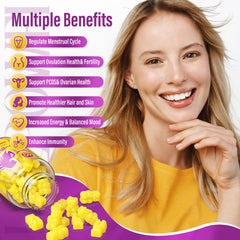 Lazpowfi Inositol Gummies bottle offers convenient daily cycle support