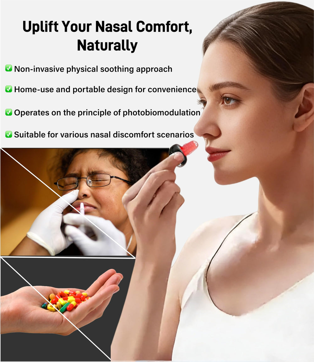 LCWIU red light nasal therapy device packaged for travel