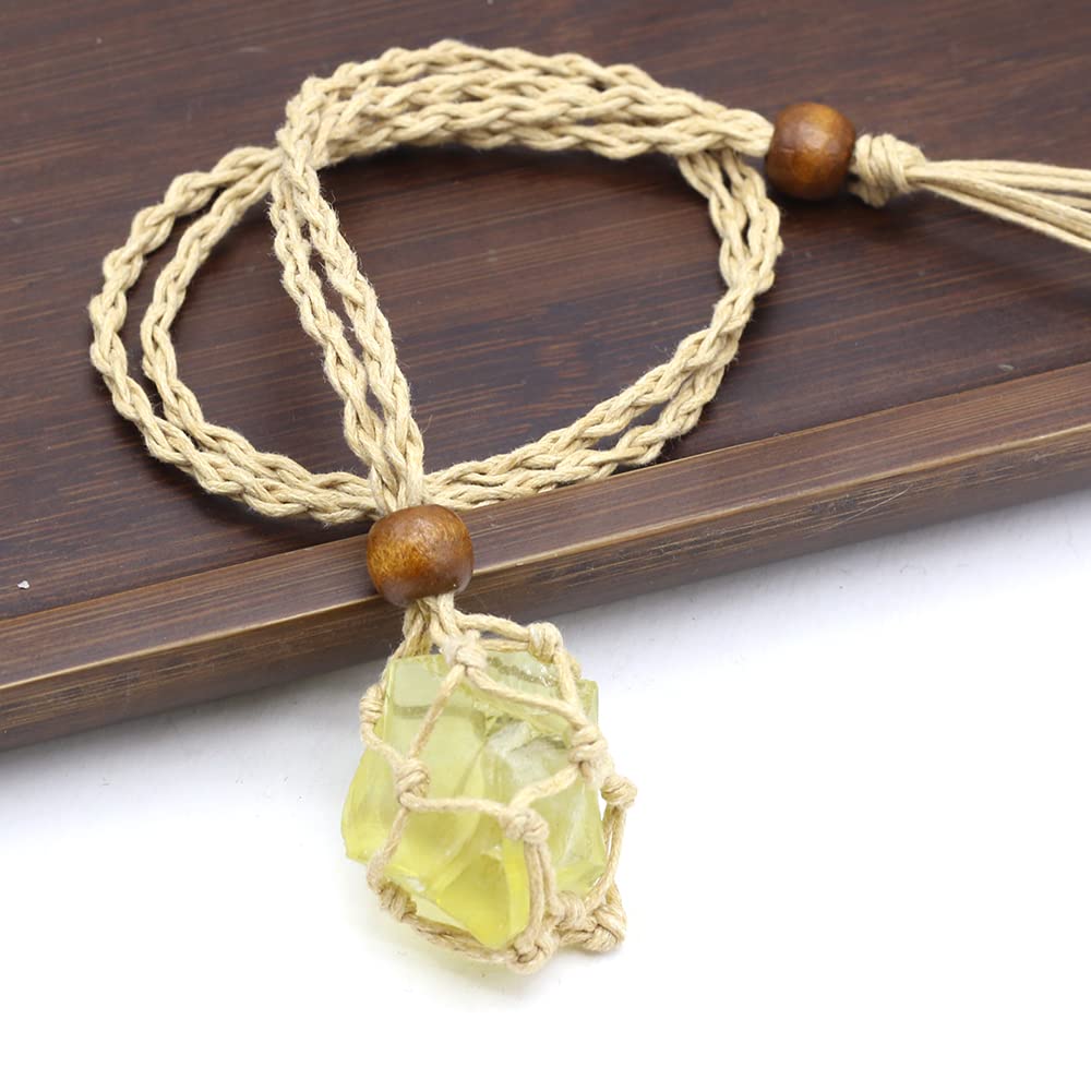 LE SKY earthy-tone raw quartz pendant adds natural charm to outfits