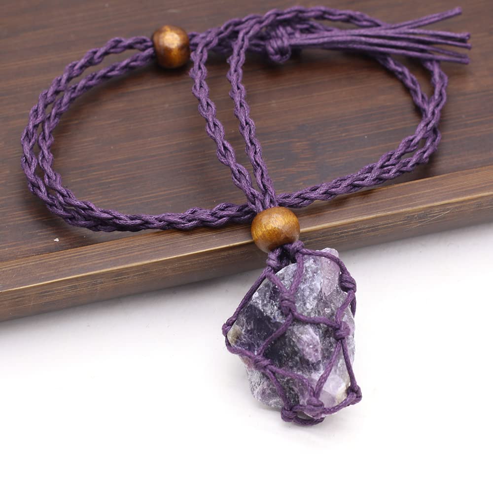 LE SKY wooden-rope crystal pendant detail highlights craftsmanship and rustic style