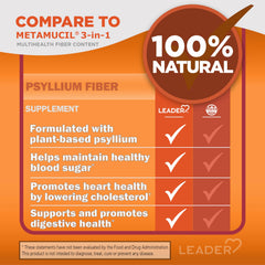 Leader Daily Psyllium Husk Powder dissolved in glass for smooth, grit-free texture.