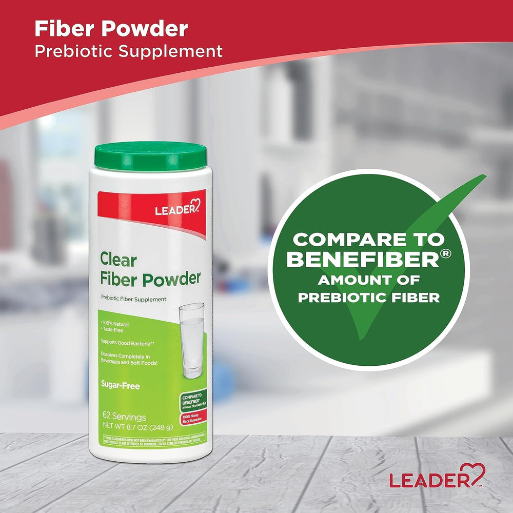 Leader Prebiotic Fiber Powder is gluten-free and non-GMO for clean ingredient choices.