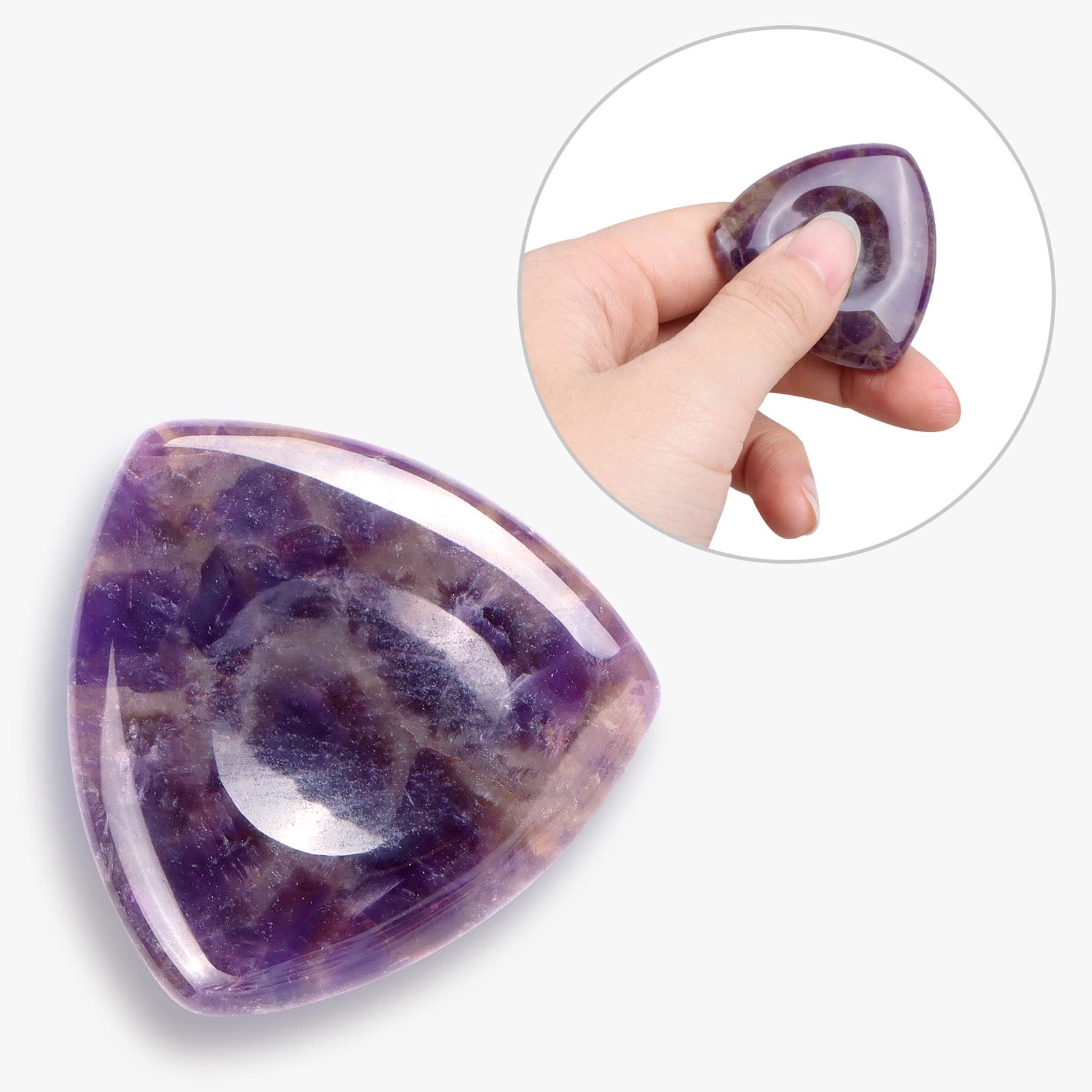 LEADGEM Amethyst triangle worry stone designed for mindful attention