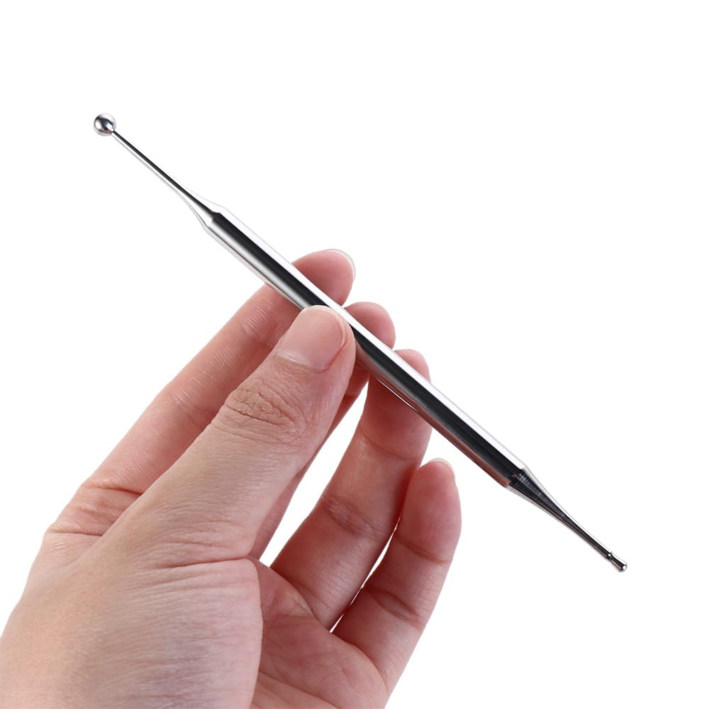 Leadigol ear acupuncture pen in use on ear points for relaxation