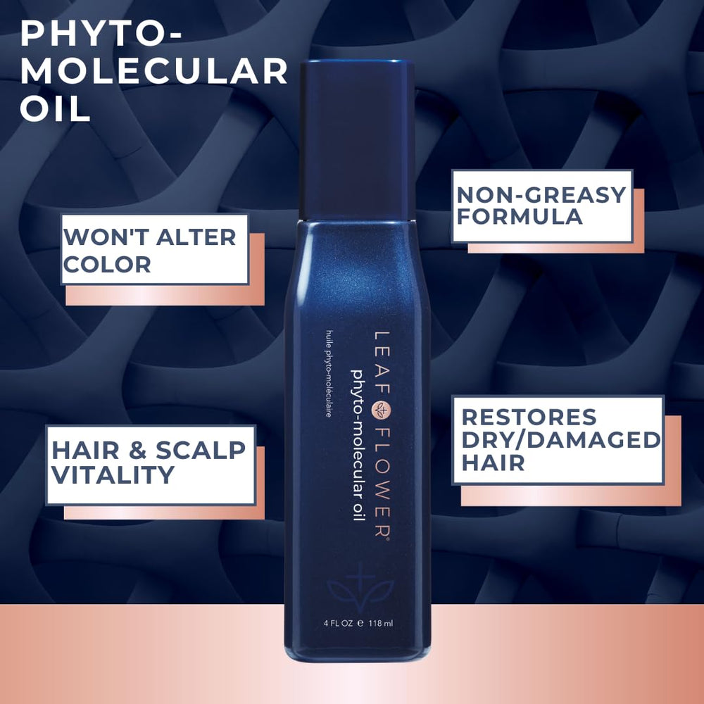 Leaf & Flower Phyto-Molecular Oil applied to hair demonstrates easy styling without buildup.