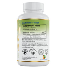 LEAFSOURCE Shilajit pour bottle suggesting fast absorption and energy