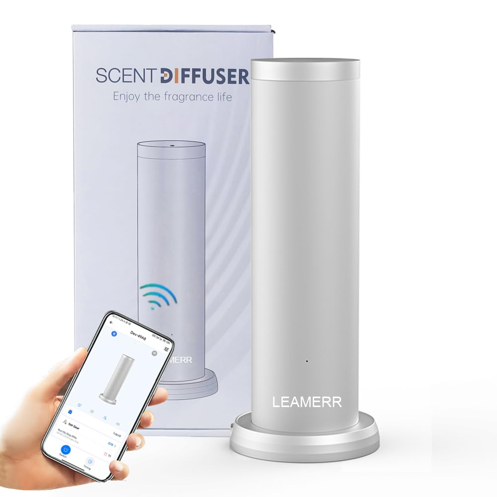 LEAMERR Smart Scent Diffuser in a home office delivering a subtle aroma.