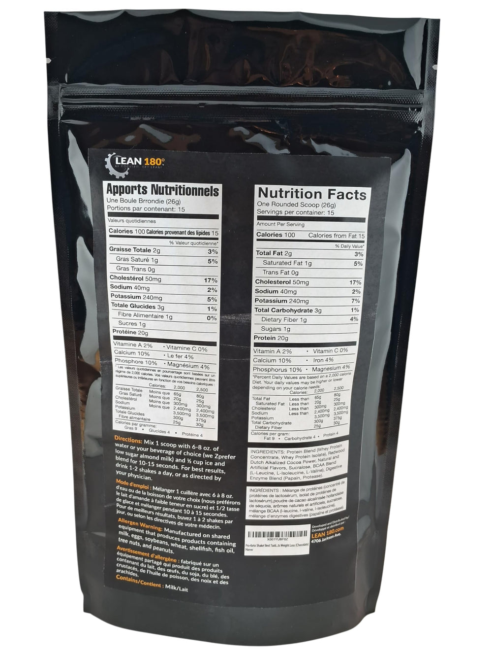 Lean 180 Pro-Keto Shake chocolate glass, post-workout energy boost.