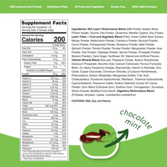 LEAN1 Chocolate Mint powder scoop ready to mix for a quick, balanced shake