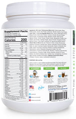 LEAN1 Chocolate Mint tub label showing protein and fiber blend for satiety