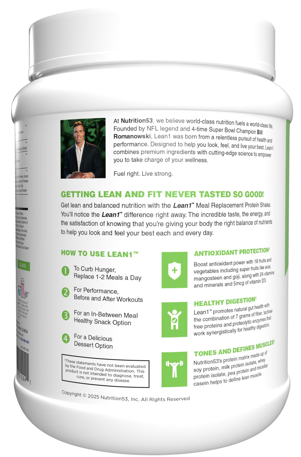 LEAN1 digestive enzyme blend with fiber supports comfortable digestion.