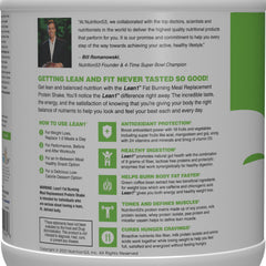 LEAN1 vanilla shake measuring scoop demonstrates easy portion control