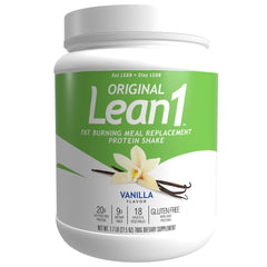 LEAN1 Nutrition53 Lean1 vanilla shake tub front for a quick low-calorie meal replacement