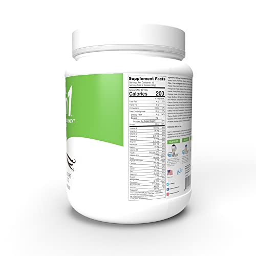 LEAN1 vanilla protein scoop close-up highlighting lactose-free protein.