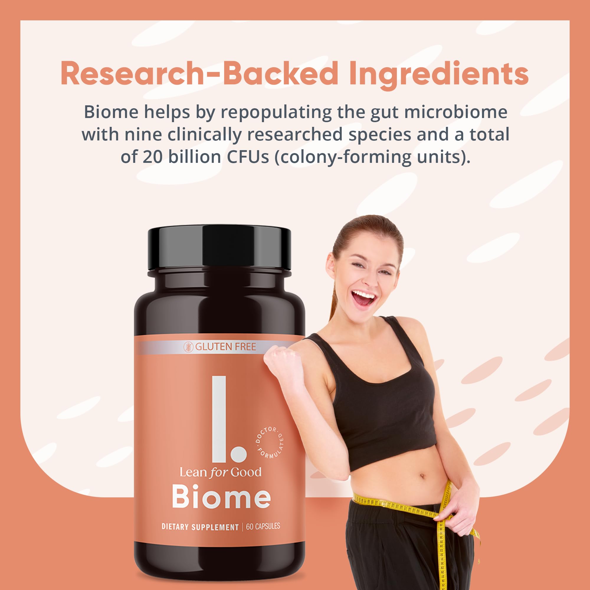 LEANFORGOOD Biome delayed-release capsules protect live microbes through stomach acid