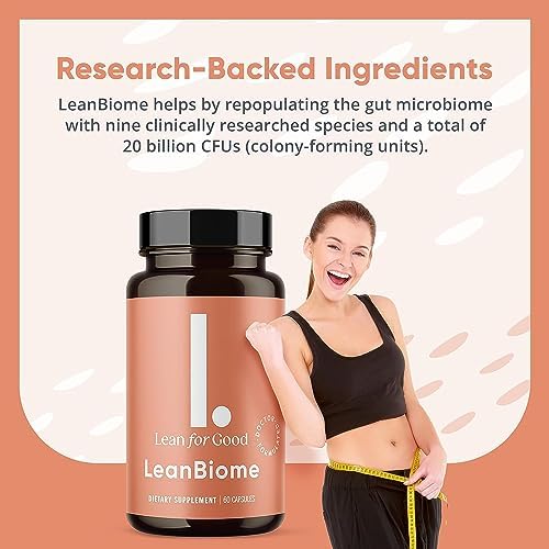 LEANFORGOOD LeanBiome bottle with calendar illustrating easy daily intake planning