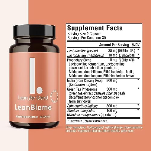 LEANFORGOOD LeanBiome 9-strain graphic highlighting probiotic diversity for gut balance