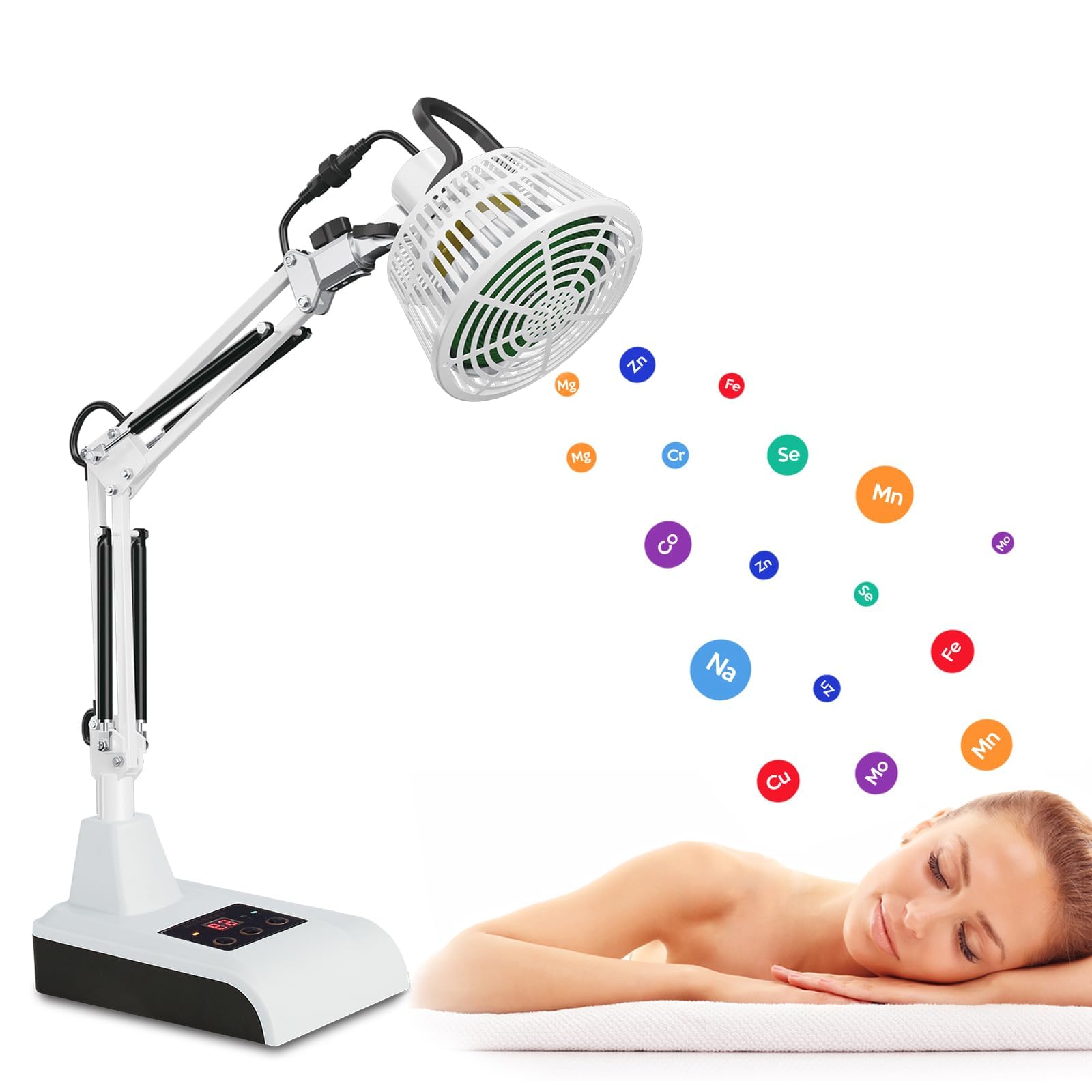 Leawell TDP lamp front view emitting warm infrared light for targeted comfort