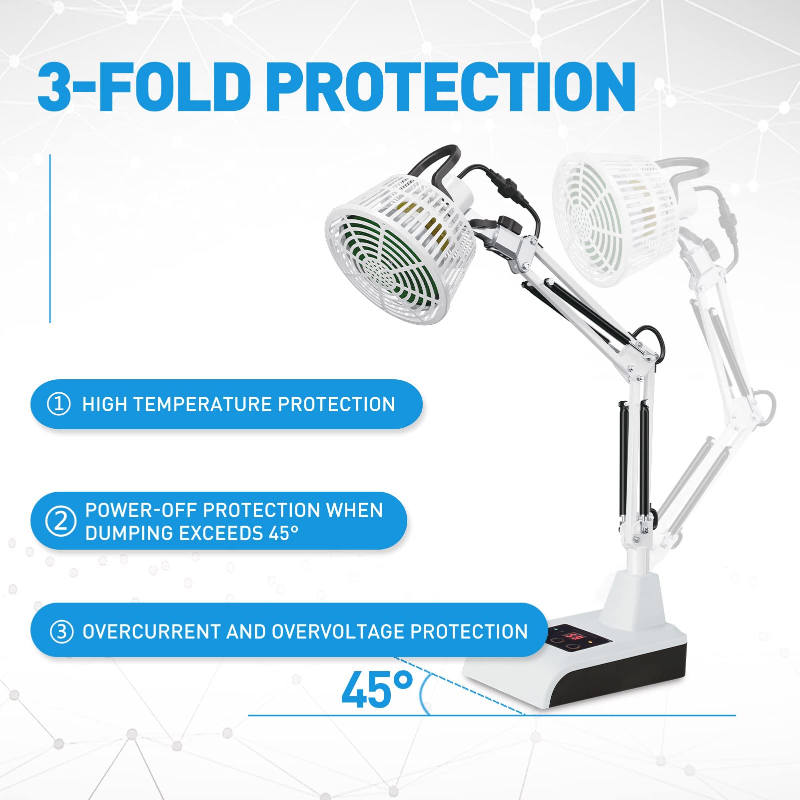 Leawell TDP lamp side angle showing compact desktop design for home use