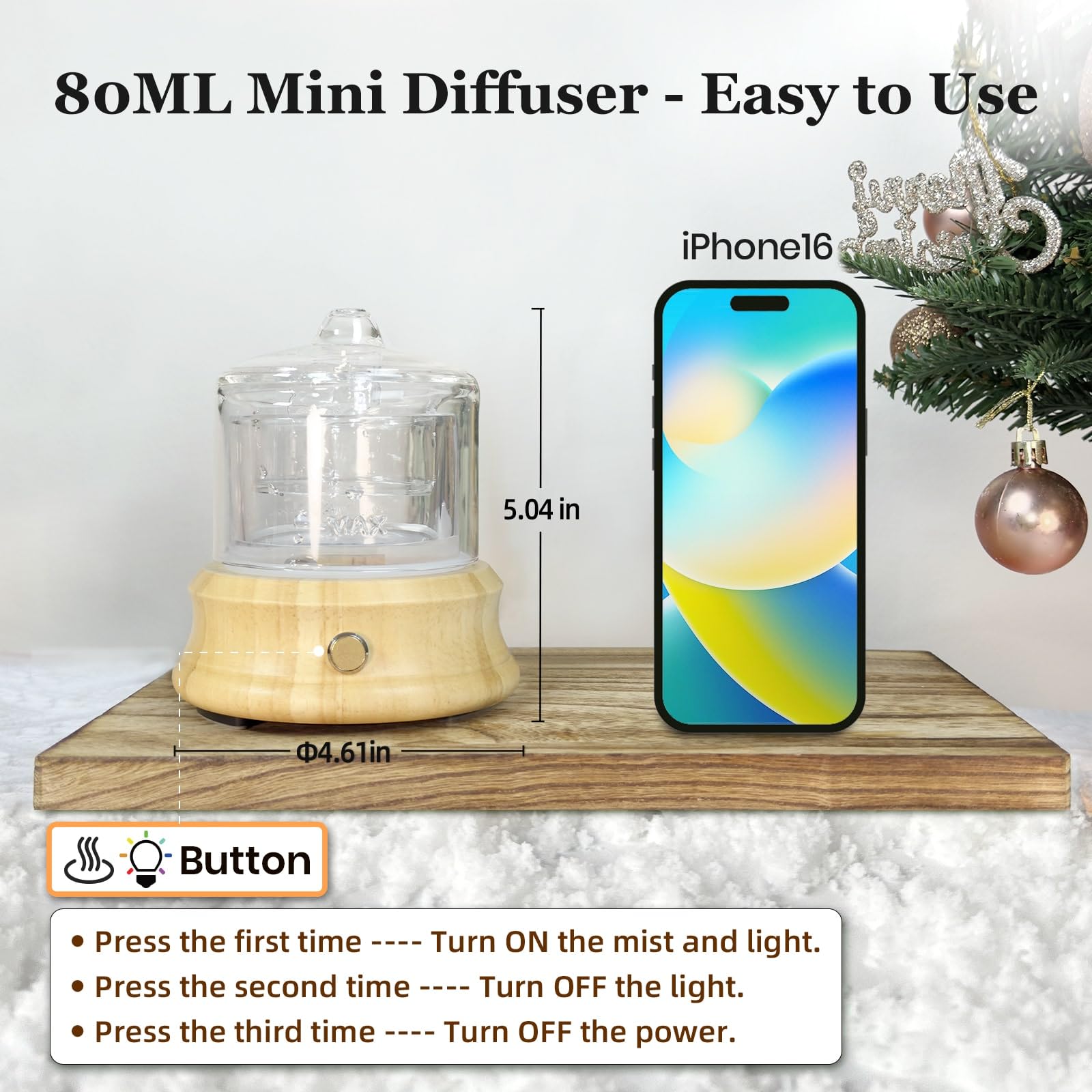 Lecdura compact 80ml diffuser fits small spaces like desks