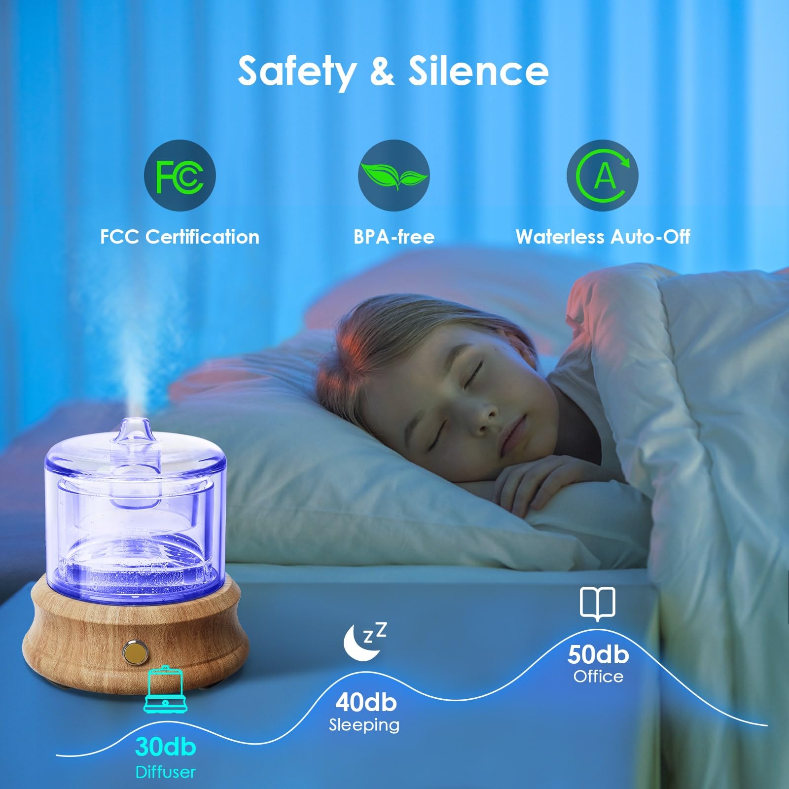 Lecdura seven-color mood light enhances ambiance.