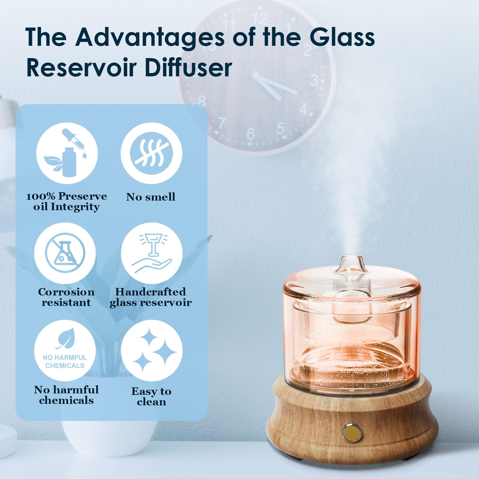 Lecdura ultrasonic mist releasing a gentle scent.
