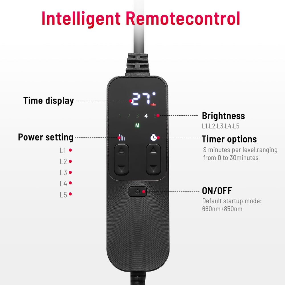 LEDINO remote control for easy session timing and level adjustments
