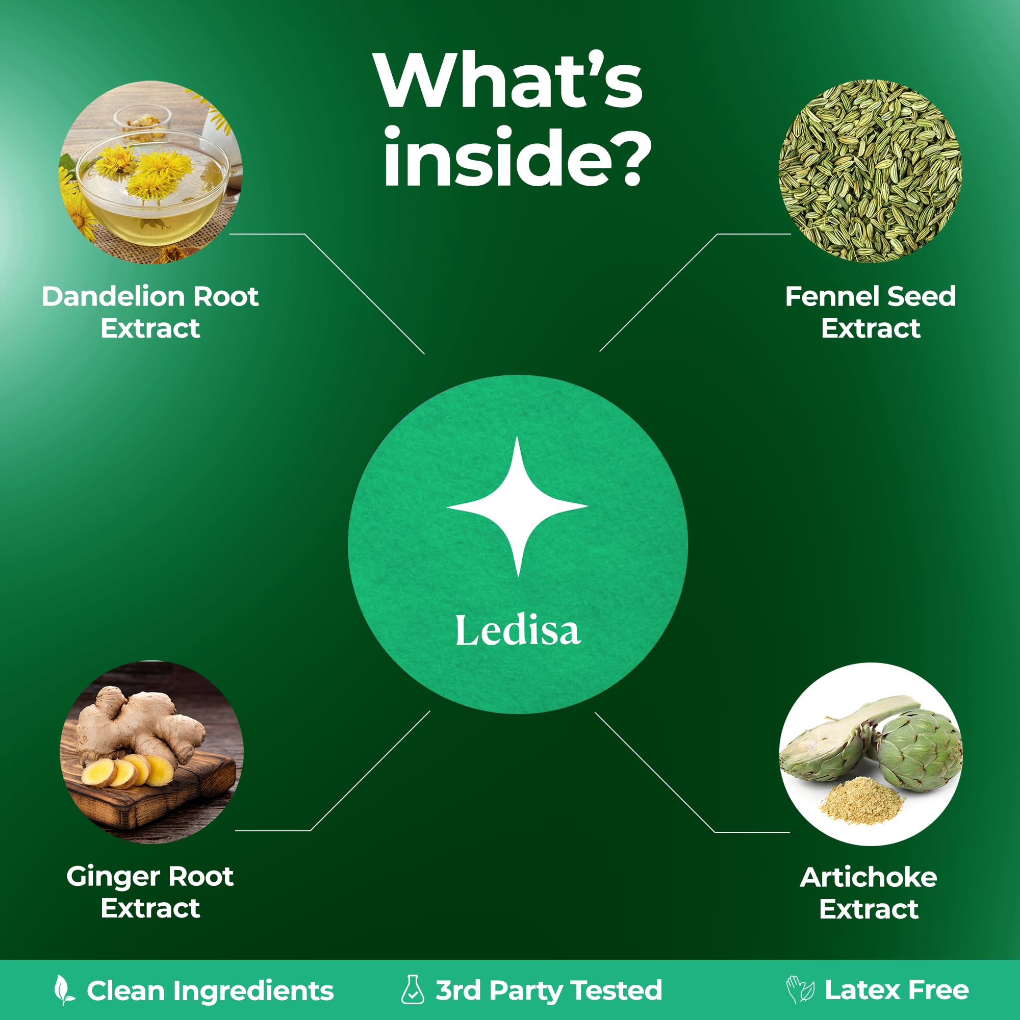 Ledisa Unpuff Patch features latex-free, skin-friendly adhesive.