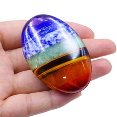 LEEHON 7 Chakra worry stone front view promotes calm focus and balance.