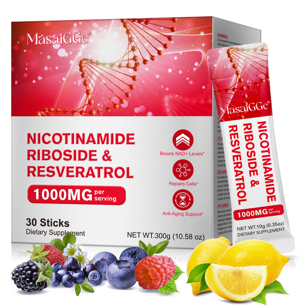 Leeylitdrag NAD liquid bottle and 30 packets for convenient daily energy.